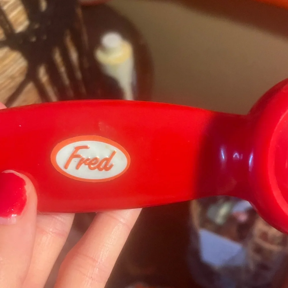 Fred Bright Red Novelty Phone Handset used see how ti plug in